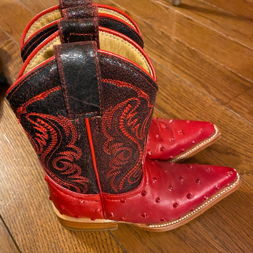 Kids Los Altos Ostrich Cowboy Boots